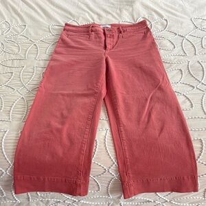 LOFT Flare Wide Leg Crop Jeans in Coral size 10 Like new wore once